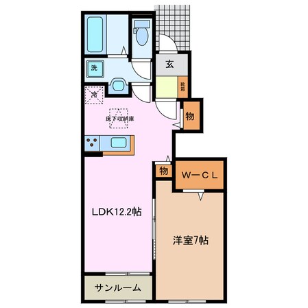 阿倉川駅 徒歩20分 1階の物件間取画像